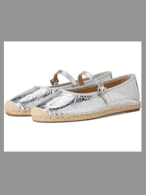 NEW Michael Kors Lynn Metallic Leather Ballet Espadrille, Size 6